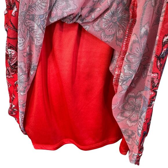 Maurices Large Top Floral Hi-Low Hem Sleeveless Stretch Lined Tiered Square Neck - Picture 3 of 10